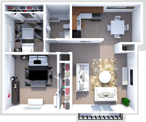 a floor plan of a 1 bedroom apartment